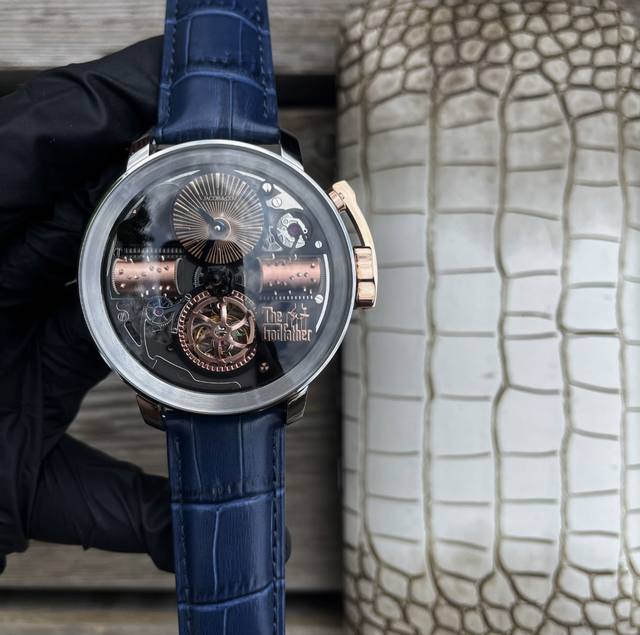 Jacob&Co-捷克豹 新品上市精钢制造拥有45Mm尺寸 特别受到美国黑人Hio人的钟爱 不少明星潮人是其忠实拥趸 ，撞色搭配 拉风又炫酷 蜂窝图案的小牛表带