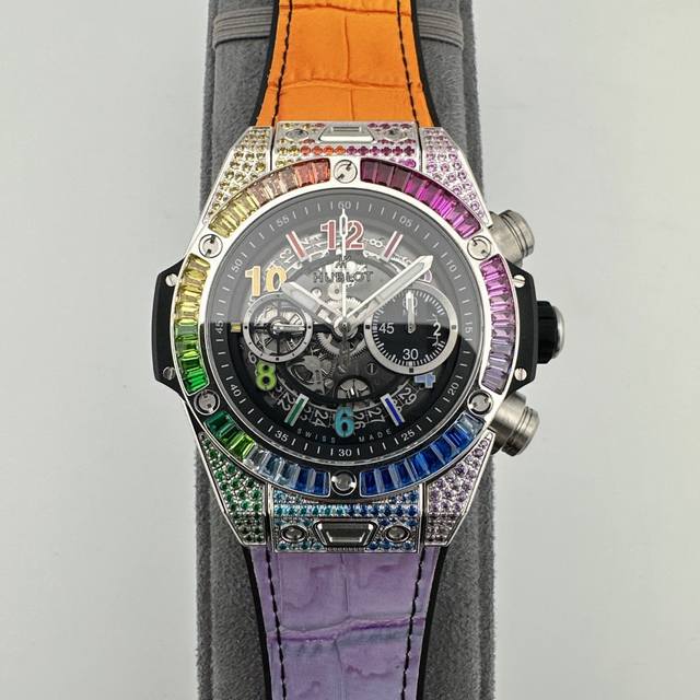 Bbf市面最高版本 Hublot 宇舶表Big Bang 大爆炸系列 顶级神器 全新定制恒宝专属Unico Hub 1280自动上链计时机芯 3字位镂空日历环，
