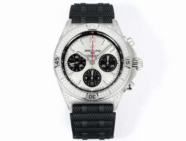 Bls Factory 百年灵 机械计时系列 Rw5 精密时计的巅峰之作搭载自主研发的高性能机械B01机芯，配备单向旋转表圈与计时码表功能，荧光指针与刻度搭配夜