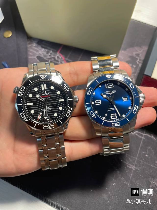 浪琴-Longines，康卡斯潜水系列男士腕表，浪琴中的水鬼，防水达300米，表径41Mm，采用自动机械Sw200-1机芯型号 非市面上什么仿机2824 后盖原