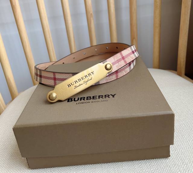 Burberry Burberry counter same style original imported cowhide narrow waistband