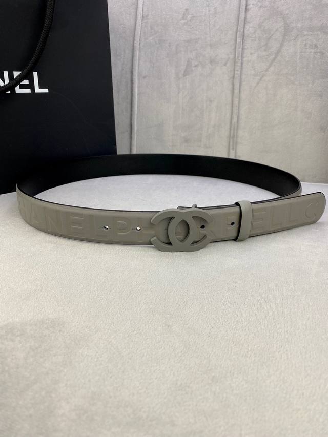 Width 3.0Cm Chanel imported soft calfskin matte color boutique steel buckle.