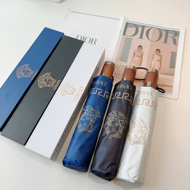 Versace new three-fold automatic folding umbrella, the latest hot item of the ye