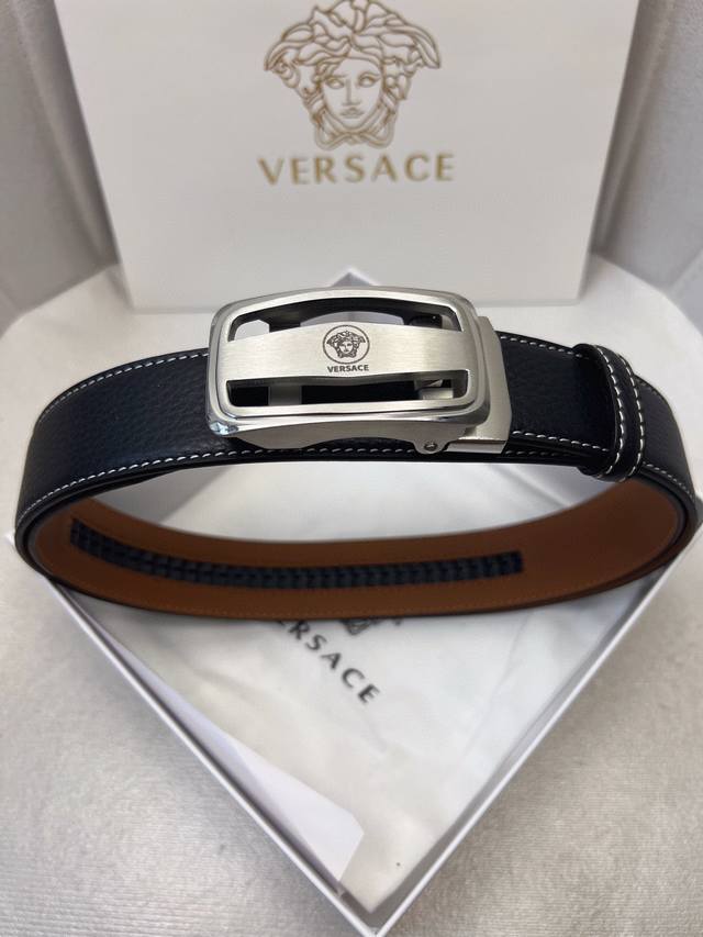 Versace: original first-layer cowhide lychee grain surface, first-layer cowhide