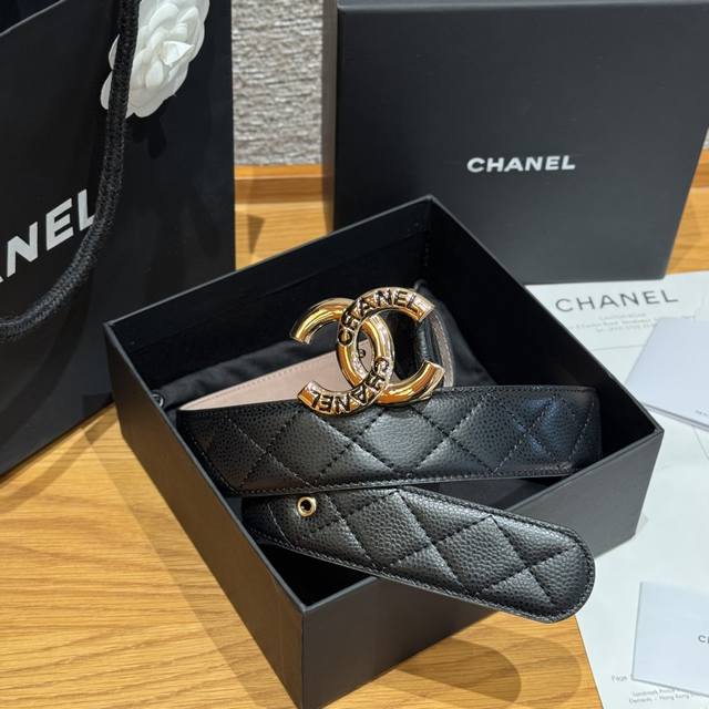 Xiangjia new women's belt Classic sheepskin leather double C buckle, the golden