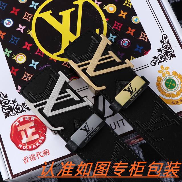 Men's belt: Lv Louis Deng original Men's belt: 100% first layer cowhide, guarant