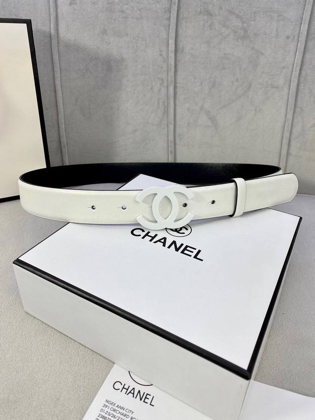 Width 3.0Cm Chanel Chanel women's belt double-sided cowhide classic buckle head