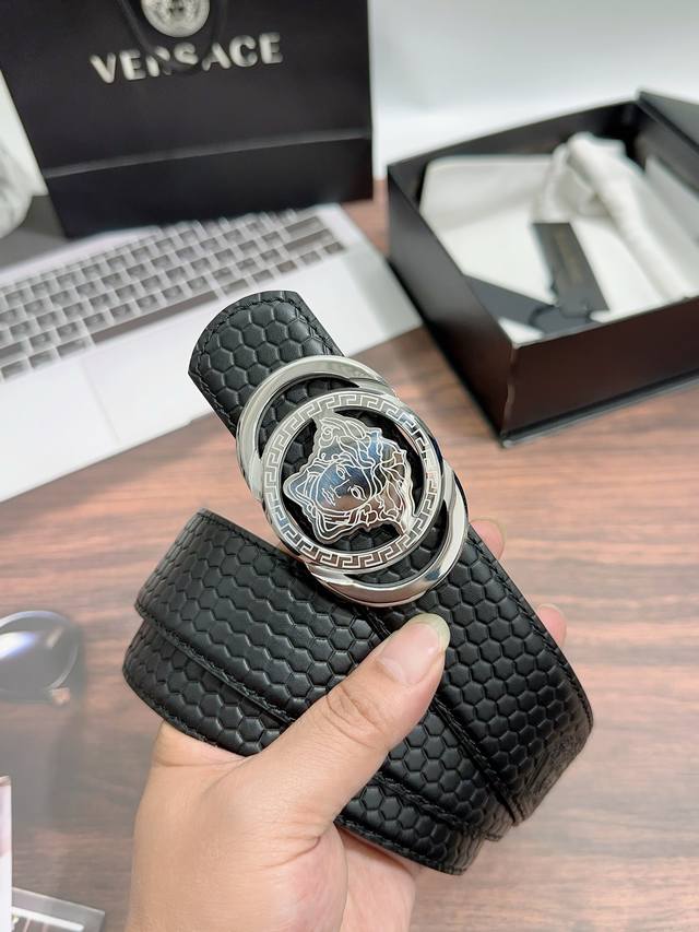 Versace original, width 3.8cm, original leather business casual dual use, 911588