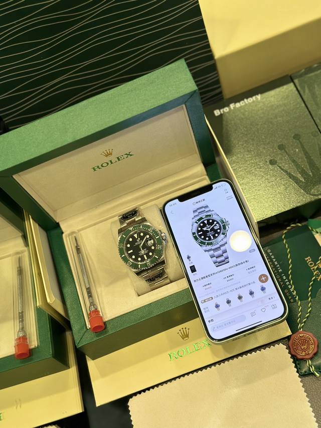现货实拍Bro劳力士 绿水鬼黑面全自动机械表 潜航者 Sub系列 型号M116610Lv-0002 公价 109720 ，直径40Mm 顶级复刻版本-机芯
