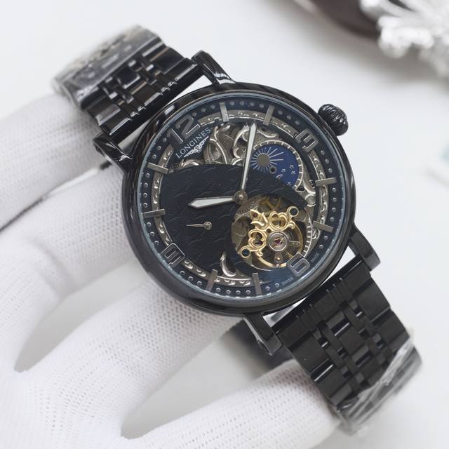 尊享价： 品牌：浪琴-Longines 类型：男士腕表 壳套：顶级版316精钢L 表带：进口小牛皮表带 316精钢表带 机芯：全自动机械机芯 镜面：矿物质防刮镜