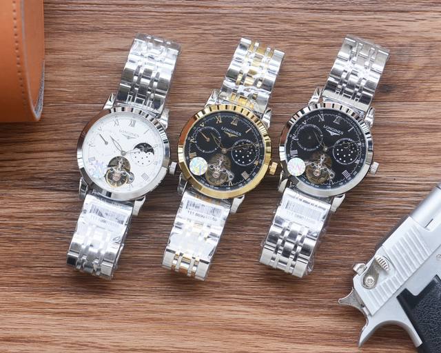 白 金 实物拍摄 品牌：浪琴-Longines 类型： 男士腕表 表壳：316精钢 做工优质 表带：进口 小牛皮 顶级316精钢 两种可选 机芯：全自动机械机芯