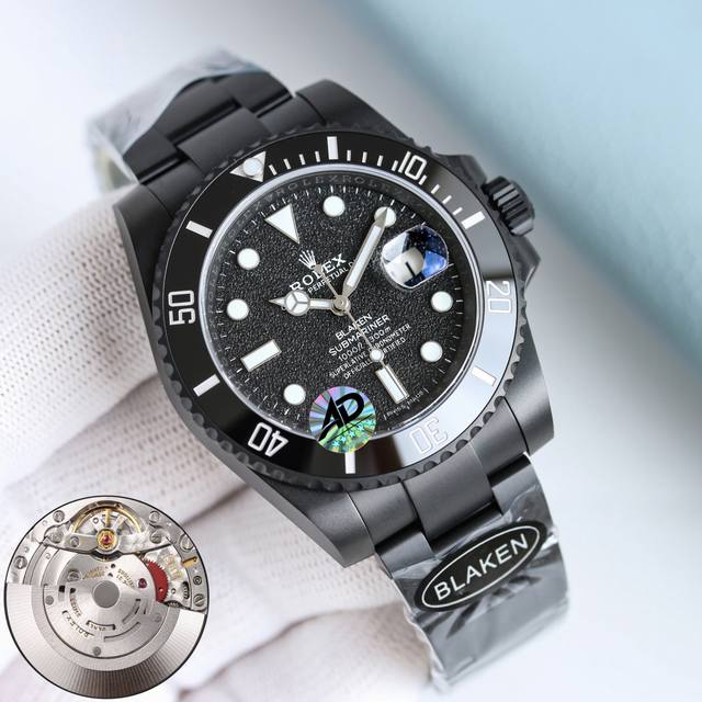 Blaken最高配置！背透设计！限量发售！ 新品定制款Sub水鬼，稀缺改装！完美呈现！ Rolex 劳力士 Blaken 联合特别版定制 Sub限量款Mad D