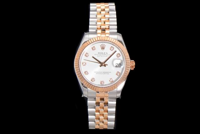 N2臻品 亲民蚝式恒动日志型31系列 独家经典大小钻圈口 1搭配仿瑞士机芯，品质稳定可靠； 2与原装一致厚度10.9Mm：表径31Mm； 修正市场其它版本不足，