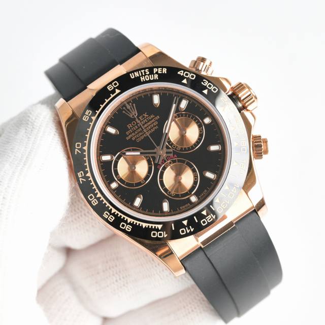 18K包金 现货供应 Rolex-劳力士 Rw1 迪通拿系列 Gtc中国国检检测证书，联网可查！一档调时 表壳原版开模，表盘尺寸40Mm。厚度目前市面上最接近原