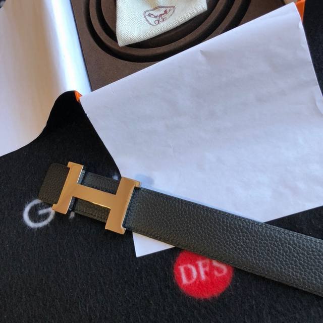 Original quality Hermes H four-corner welding point bright gold palladium buckl