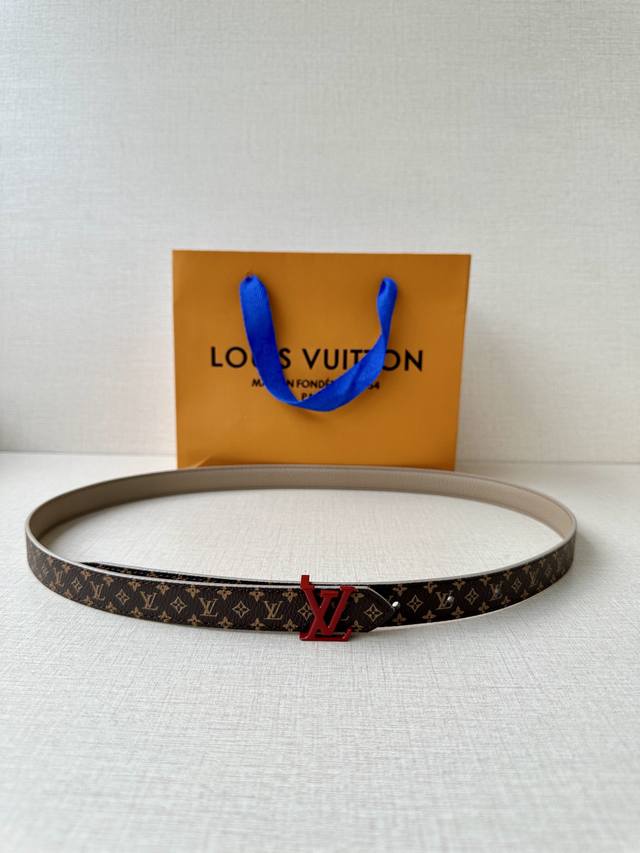 2.0 Wide Mini Lv Double-sided Belt with luxurious leather and iconic Monogram ca