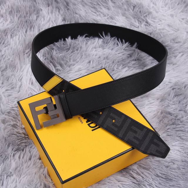 Fendl Width 40mm Double-sided original calfskin with single ruthenium-palladium