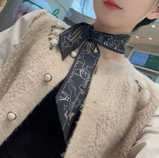 H's new silk scarf, Parisian dog 100% heavy silk twill, Herm