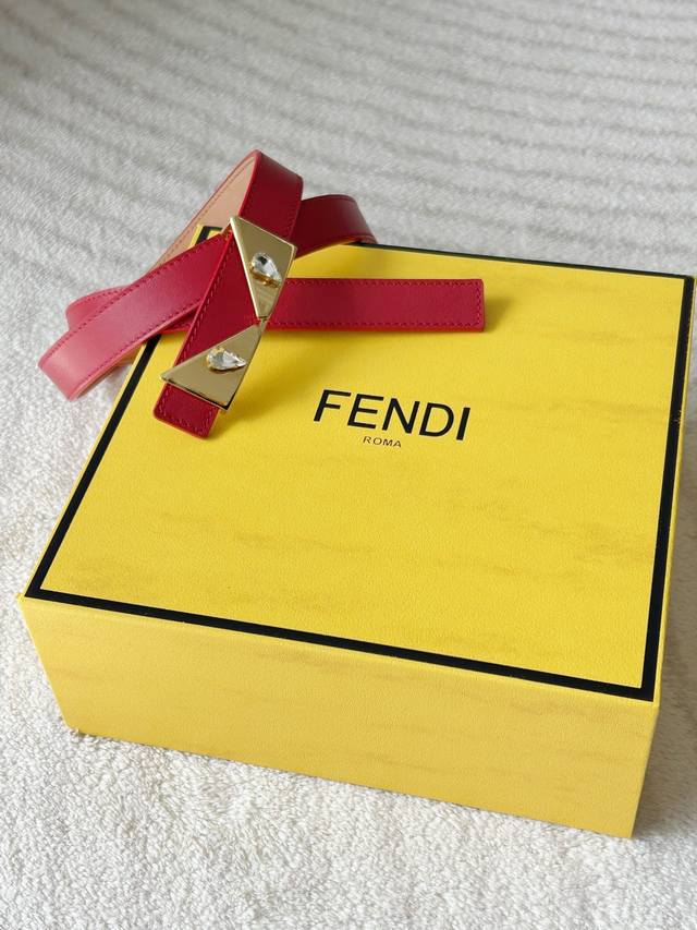 Fendi Fendi women's small waist width 2.0Cm first layer full grain cowhide linin