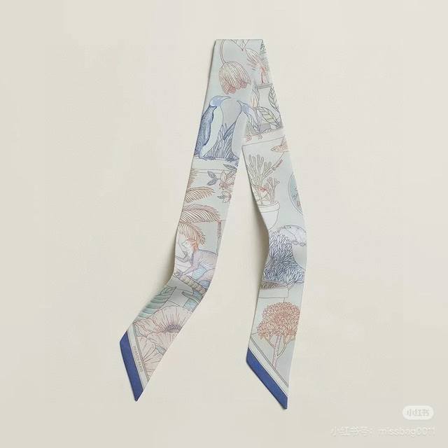 Hermes "Wonderland" Twilly scarf Twilly scarf 100% silk This small silk accesso