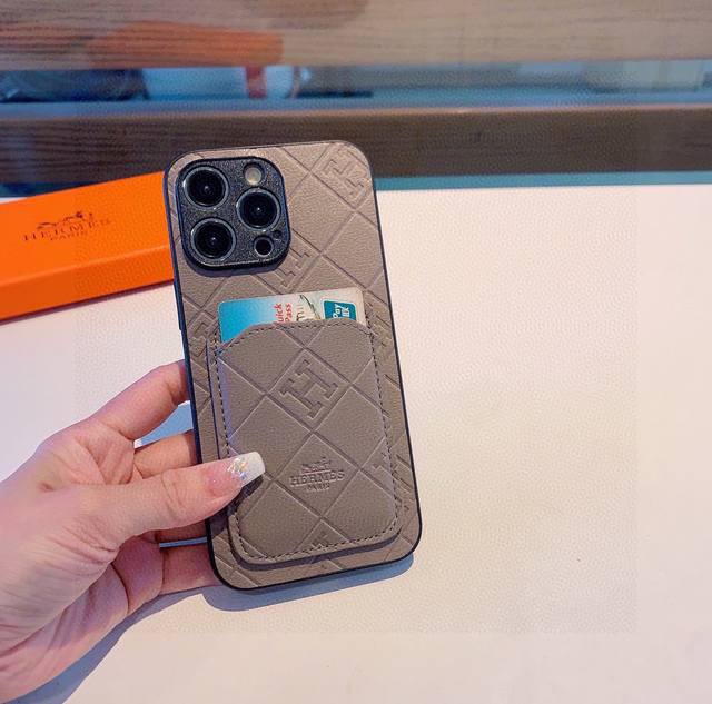 New arrival Hermes embossed all-inclusive mobile phone case Hermes card holder