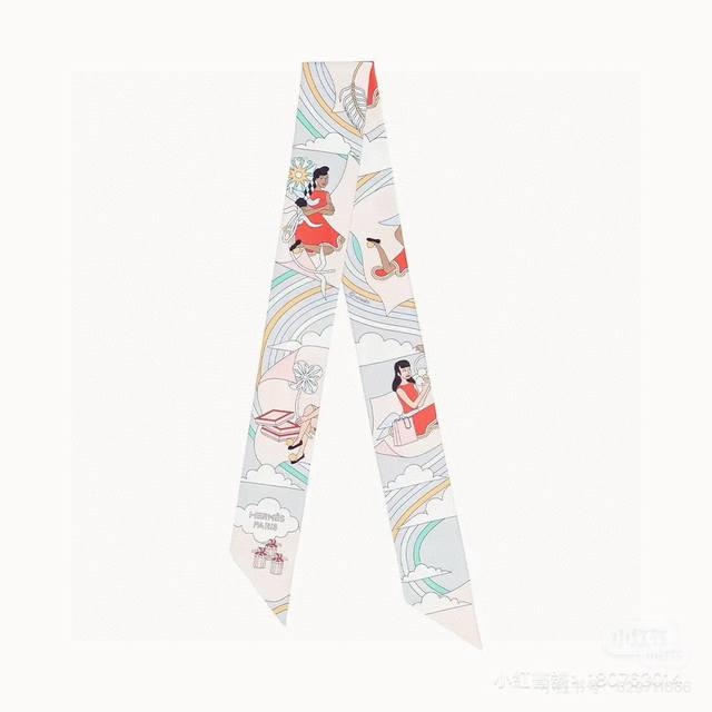 Girl in a lotus leaf skirt Hermes "Carres Volants" Twilly scarf Twilly scarf 100