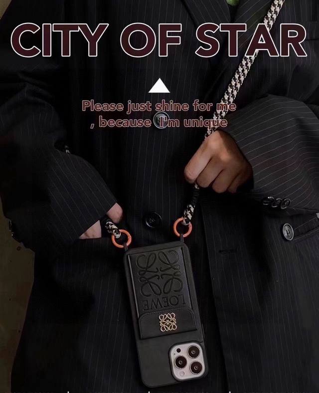 Loewe crossbody mobile phone case card case crossbody rope detachable Logo hard