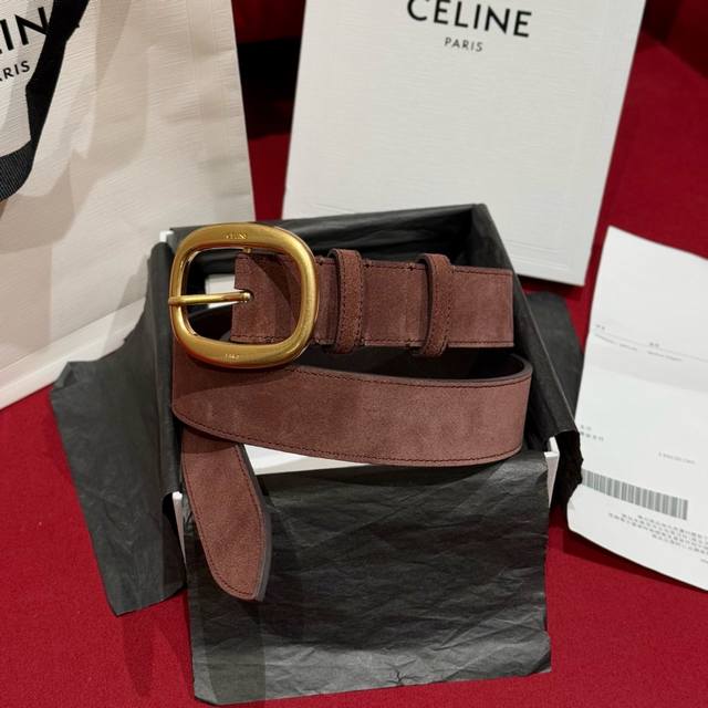 Arc de Triomphe new women's belt This one is made of cowhide suede leather Twin