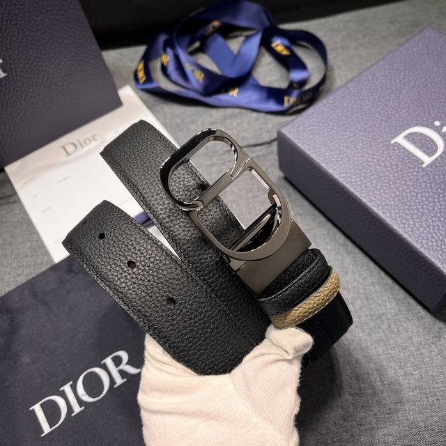 Special Dior width 3.5Cm new men's waist practical and embellished belt, importe