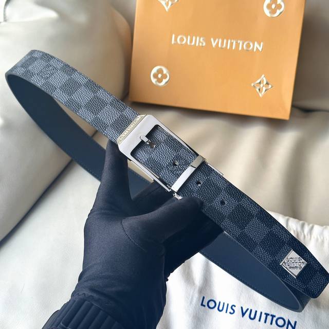 L0Uis Vuitt0N This season's new product, original belt for men, width 35mm, cust