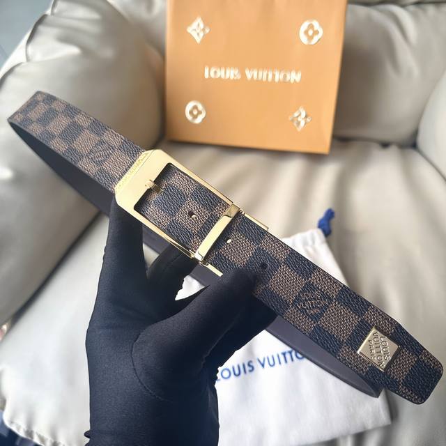 L0Uis Vuitt0N This season's new product, original belt for men, width 35mm, cust