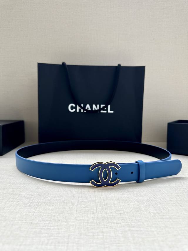 Width 3.0Cm Chanel imported soft calfskin with clear texture Hardware accessorie