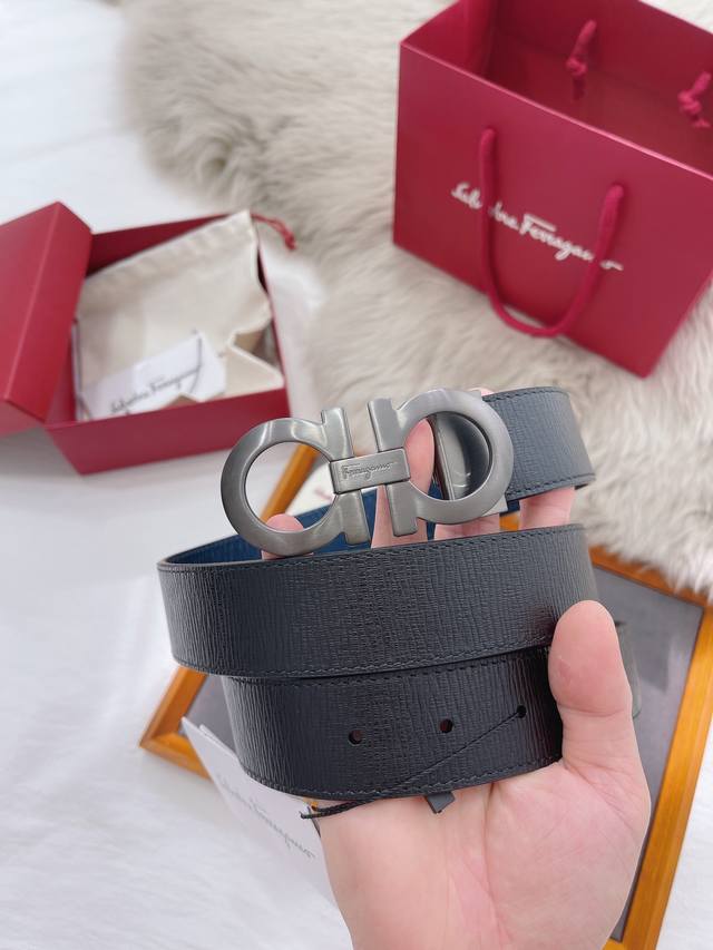 comes with a full set of gift boxes Ferragamo original leather size 3.5Cm hardw