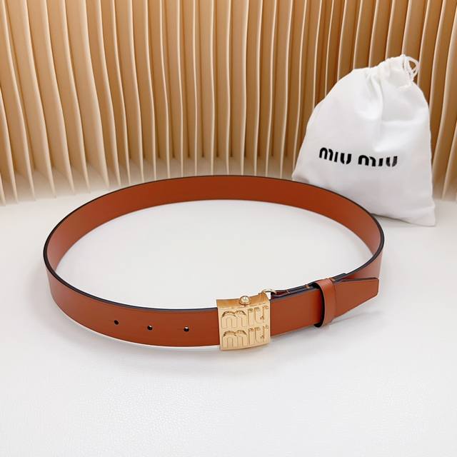3.0Cm New model from Miu Miu official website, double-sided top-grain cowhide le