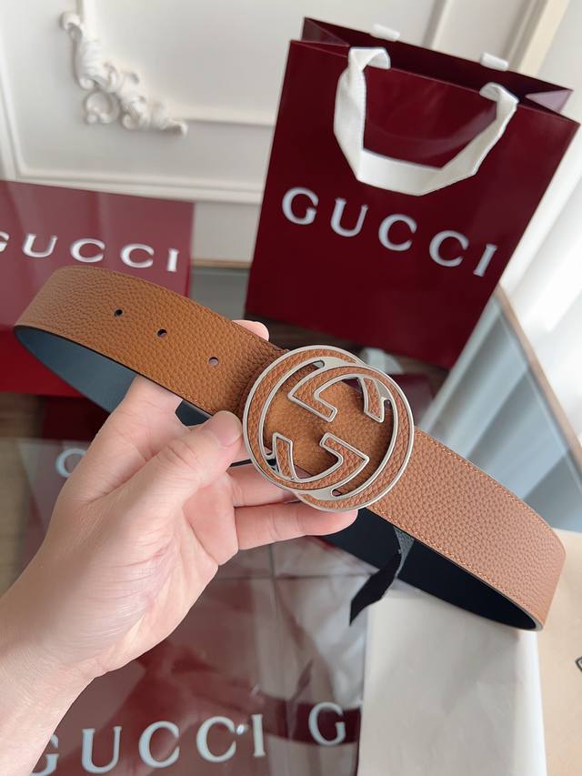 Gucci.Gucci Full set of packaging, beautiful Gucci double G buckle men's new bel
