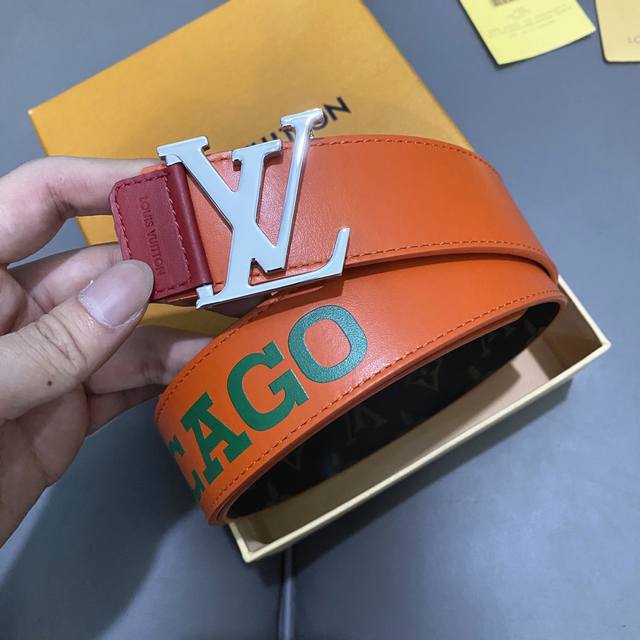 L0Uis Vuitt0N Classic men's original belt. Width 40mm. Imported calfskin as the