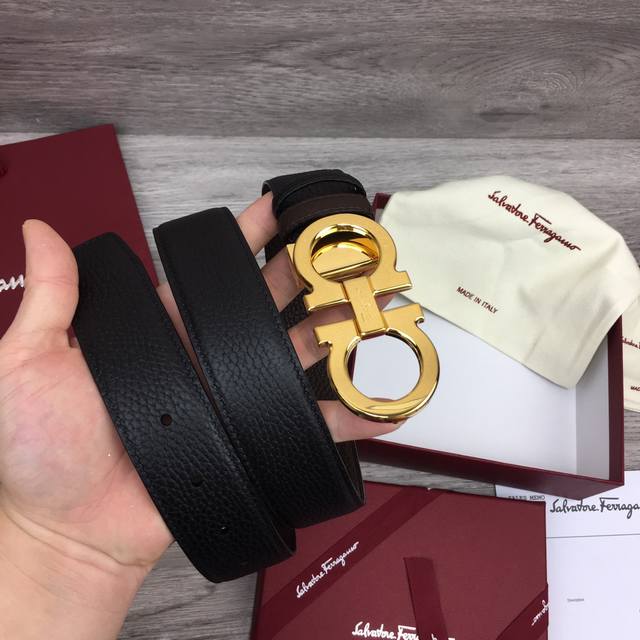 Ferragamo men's belt buckle, first layer of cowhide, all real photos, business