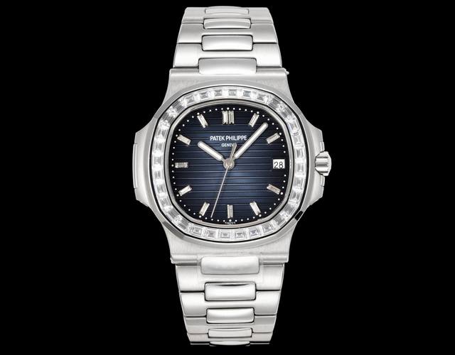 百达翡丽鹦鹉螺5711镶钻限量版系列 Gr Factory出品，给您最奢华的体验 精钢材质和钻石的完美搭配，把华丽感与运动感结合在一起十分巧妙。一颗颗精美的钻石