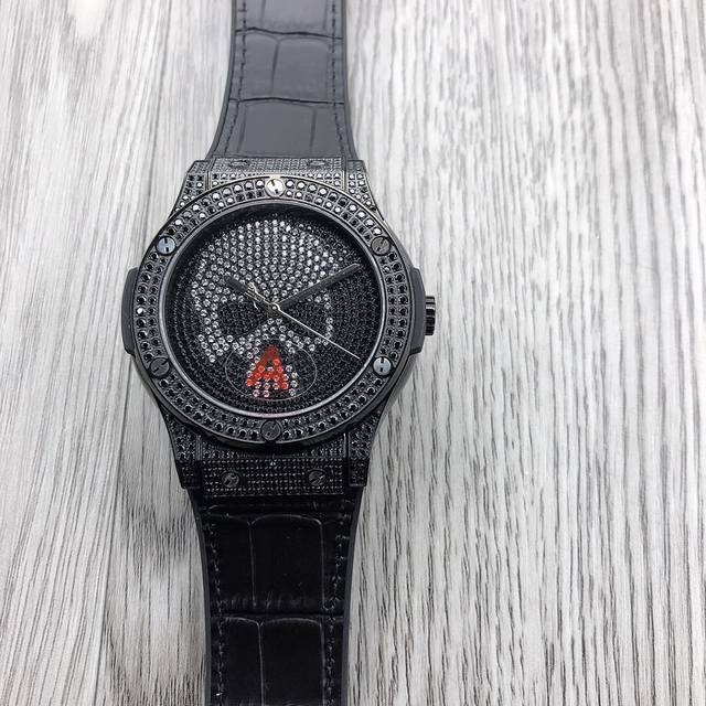 Hbb 宇舶 恒宝 Hublot 骷髅头钻面显示 经典融合系列 511.Nx.9010.Lr.1704 机芯：进口9015机械机芯 42小时摆幅振频 0 升级自