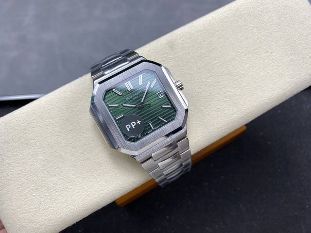 百达翡丽 方形 新系列Cubitus 5821腕表 亮点特色：1机芯:搭载定制9015改Cal.26-330 Sc一体机，调时不停秒，调时不停秒，摆轮位置均与一