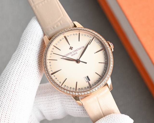 玫+50，钻50 Mkf Factory 墙裂推荐 市场最高版本 江诗.丹顿传承系列女士新款．腕表型号4115U／000G-B908！细节方面： 1直径36.5