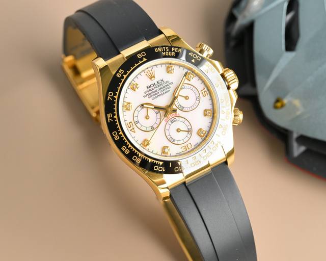 18K包金 现货供应 Rolex-劳力士迪通拿系列 Gtc中国国检检测证书，联网可查！一档调时 表壳原版开模，表盘尺寸40Mm。厚度目前市面上最接近原装的 陶质