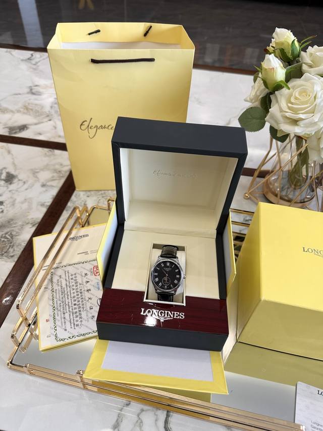 国产 高版本也有 图片同款包装 Longines原单高版本浪琴名匠月相男表到货，品质超赞，原单狠货，手表可以增加人的时尚魅力与气质，彰显品质的生活，全钢牛皮表带
