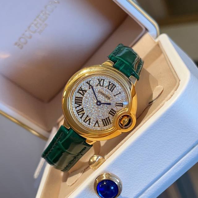 白壳 黄金壳390 Ballon Bleu De Cartier卡地亚蓝气球腕表奢华系列，百搭尺寸33Mm，简约又别具品味，摒弃了现代盛行的繁复华丽的修饰，以简