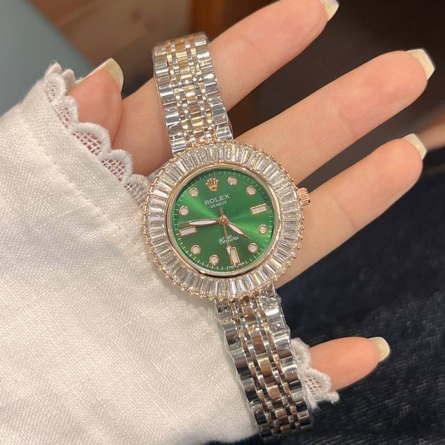 劳力士 时尚最新款简约时尚时装表精美名媛气质.耐磨镜片.. 石英机芯多种颜色选择