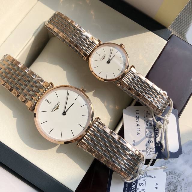 嘉岚系列 ，瑞士石英 超薄型情侣对表 ，天然贝母表盘，316L精钢壳套 蓝宝石水晶镜面 防水 经典时尚 ，大号直径34Mm 小号直径24.5Mm