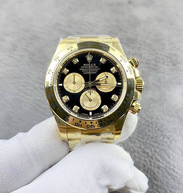 严选 劳力士迪通拿 ，真空电镀！金迪新款40Mm，搭载4131机芯！尺寸厚度壳型对版做工顶级，价格P亲民！Gm 出品，出货实拍