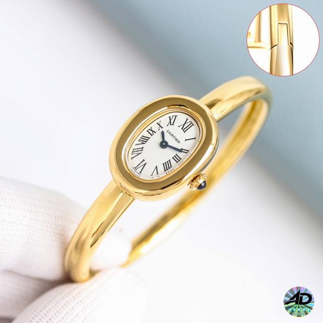 升级版，手环链接处市场唯一不漏缝隙。外观手环形态跟官方，市场唯一一家能做到跟官方一致。 新款浴缸手镯表，卡家经典之作浴缸系列。 Baignoire 全新“浴缸”