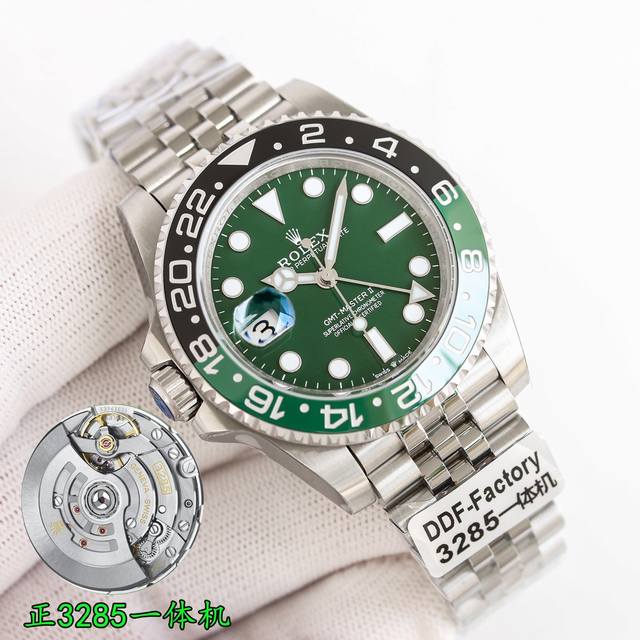 诚意之作 致敬经典 格林尼治系列 最配对原版陶瓷定制一体式陶瓷圈，可乐圈口对色，，一体式圈口，没接痕 1 机芯：搭载原版同款一体开模3285机芯，T双时区表针在