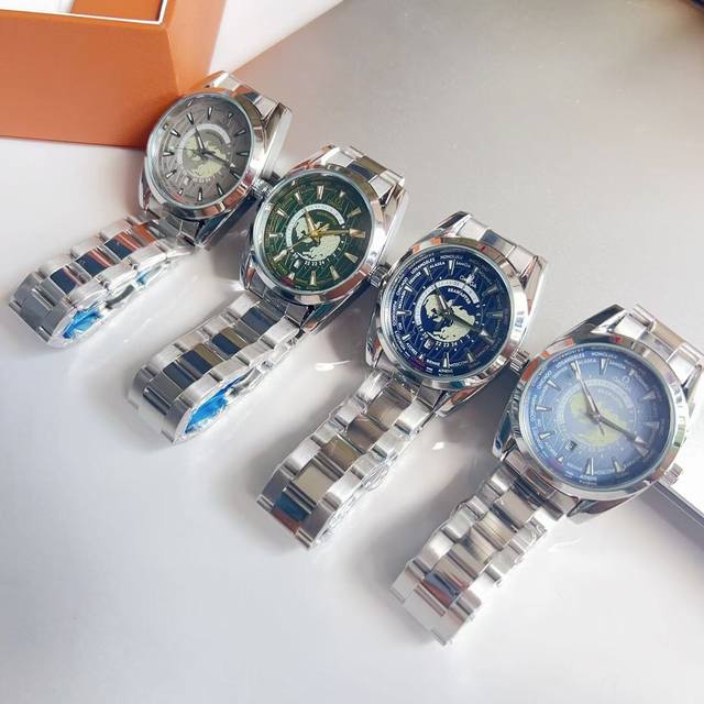 欧米茄海马系列！石英镂空机械底盖！ 男神最爱手表，带日历。浩瀚大气 奢华高雅类型：精品男士腕表 经典 表带：实心钢带舒适表带 舒适 机芯:机械跑秒石英机芯 稳定